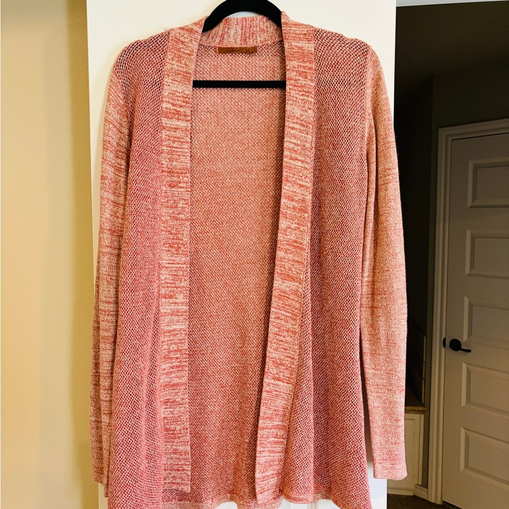 Women's Peach Open-Front Sweater
